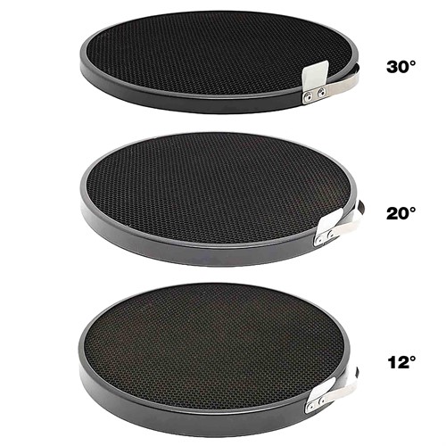 The thickness of the grid determines the angle of light scattering.
